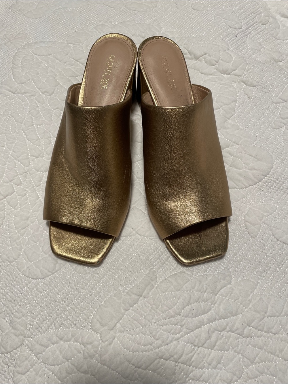 Rachel Zoe Metallic Bronze Slide Mules